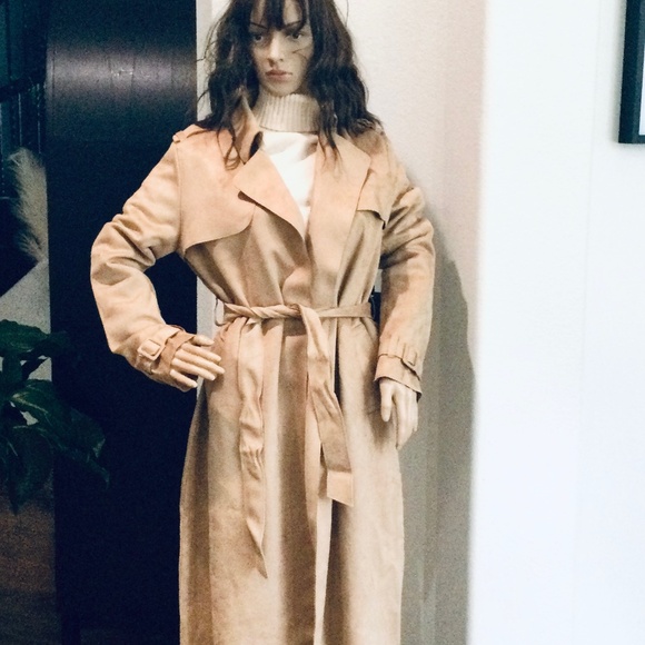 NWT Forever 21 Suede-Like Trench Coat/Duster - Picture 1 of 3